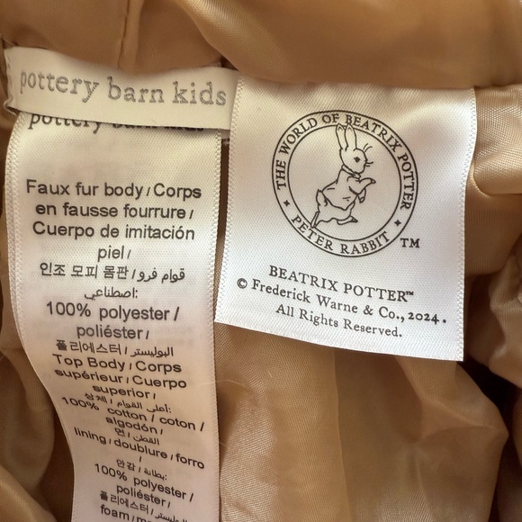 Pottery Barn 0-6 month Peter Rabbit Costume - Picture 3 of 3